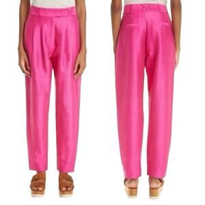 Alemais $365 Blaire Cotton/Silk Barrel Leg Trousers Pants US 2 Fuchsia NWT